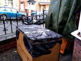 Freecycle Large pine blanket box.