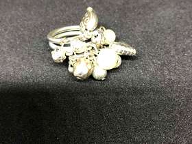 Freecycle Silver and faux Pearl dress ring.