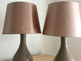 Freecycle Pair of olive brown table lamps
