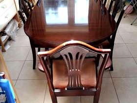 Freecycle 2.5m long oval Dining table + 7 matching chairs - ...
