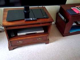 Freecycle Small repro. mahogany audio etc cupboard.