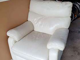 Freecycle White/cream leather armchair
