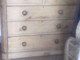 Freecycle Stripped pine chest of drawers