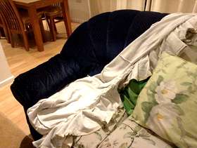 Freecycle X2 dark blue matching sofas