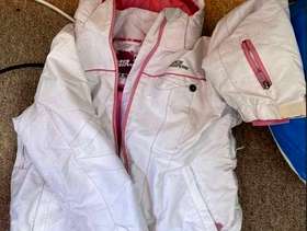 Freecycle Ski jacket, salaphettes, thermals, tennis racket